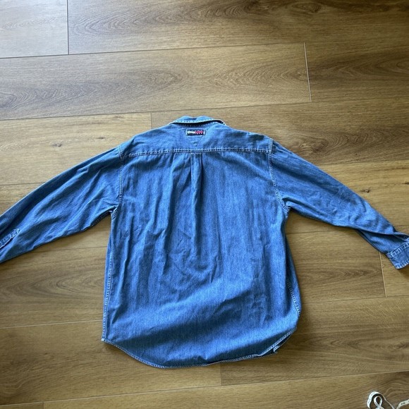 Tommy Jeans Hilfiger Long Sleeve Button Up Blue Denim Pocket Men’s M Classic - Picture 10 of 11